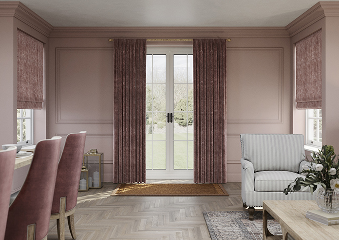 William Morris Marigold Velvet, Berry - Made to Measure Curtains - Image 3